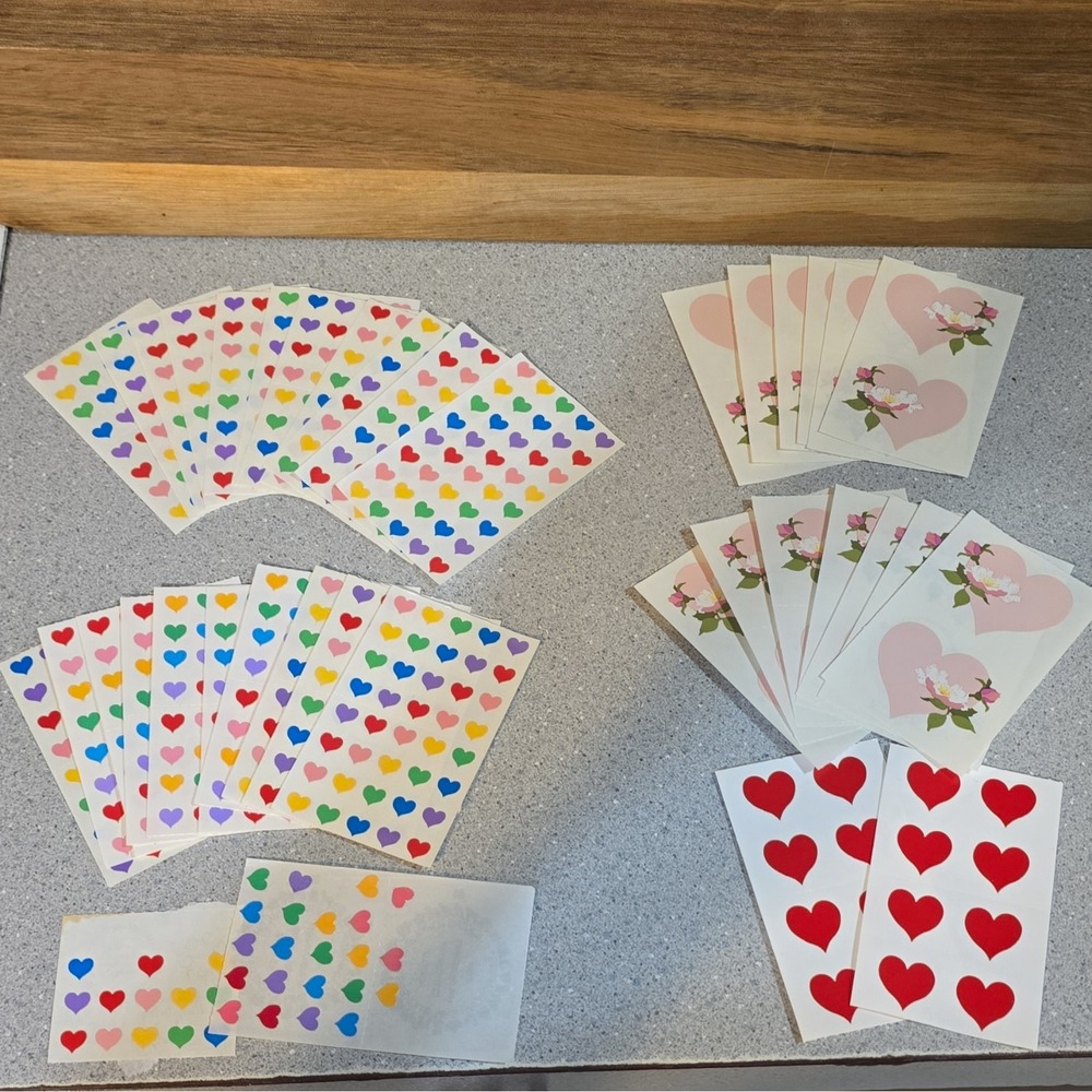 Vintage 90s Mrs. Grossman Heart Stickers, Over 200 Sheets Prismatic Regular Lace